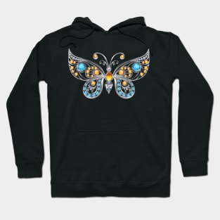 Silver Butterfly with Amber Hoodie